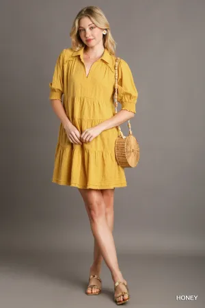 Cotton Collared Mini Dress