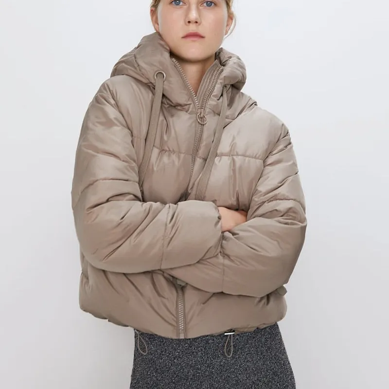 Cotton Padded Jacket Winter Hooded Parkas Women Casual Puffer Jacket