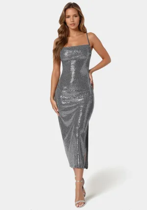Cowl Neck Shimmer Maxi Dress