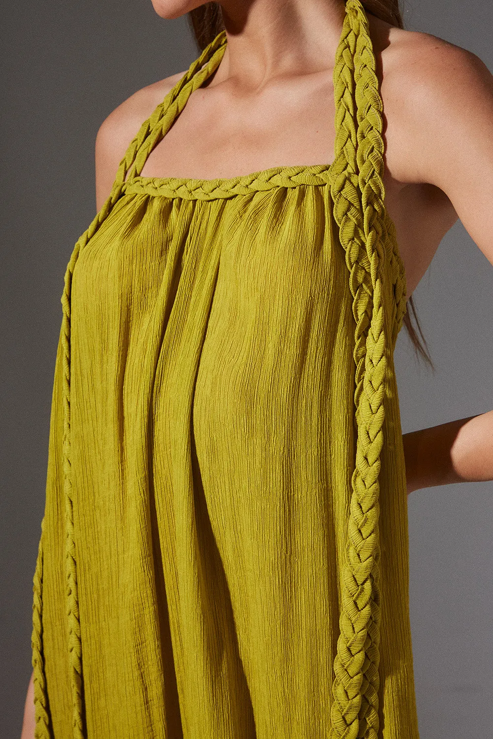 CRINKLE BRAIDED DRESS
