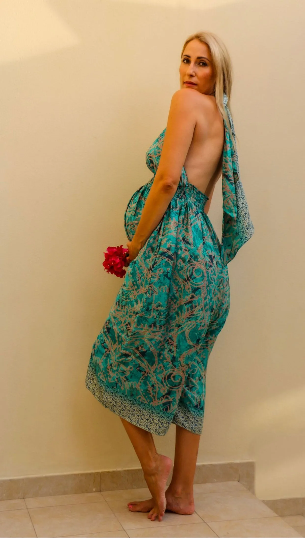 Cropped halter neck jumpsuit