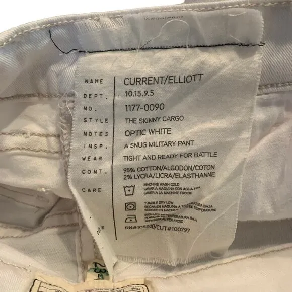 Current/Elliott Womens jeans the skinny cargo white size 23
