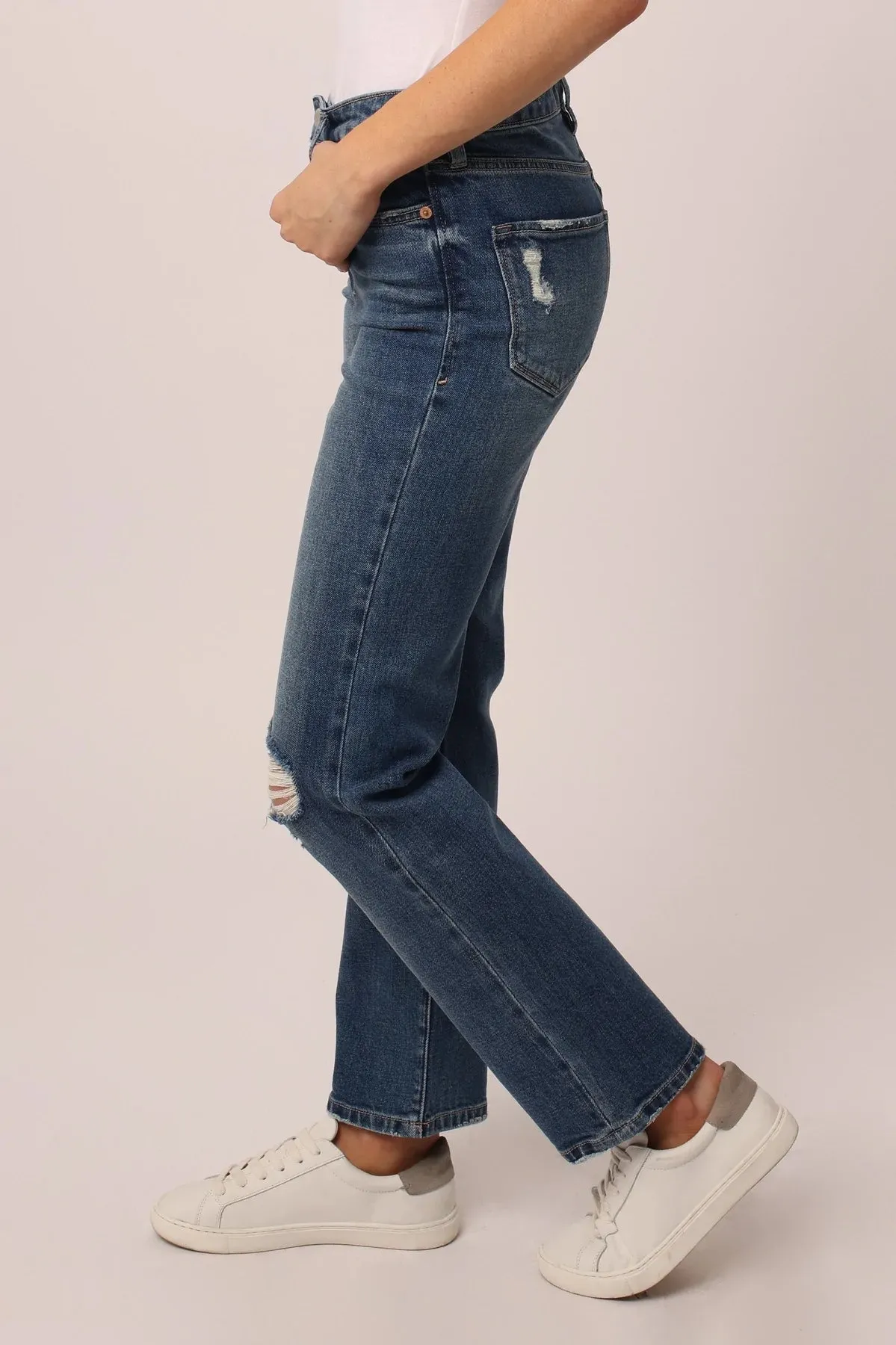 Dear John Frankie Super High Rise Ankle Straight Leg Jeans