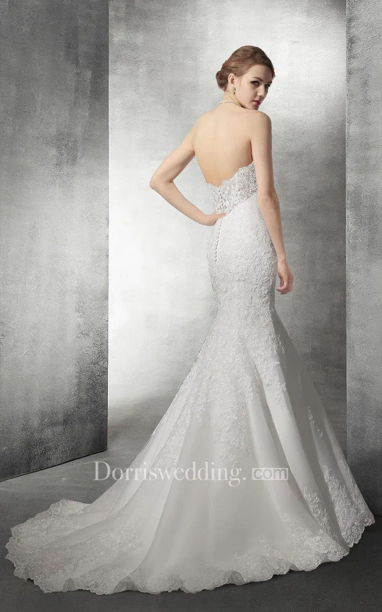 Delicate Sweetheart Lace Mermaid Wedding Dress