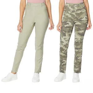 DG2 by Diane Gilman Women's Tall Reversible Twill Pull On Skinny Jeans
