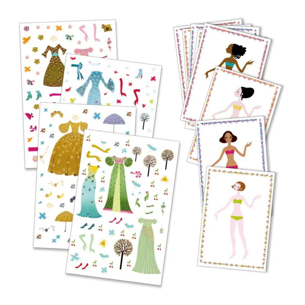 Djeco Dresses Through Seasons Stickers & Paper Dolls