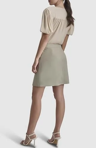 DKNY Women's Knee Length Business Casual Suit Skirt, Light Fatigue/White, 12