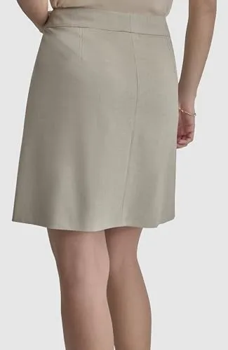 DKNY Women's Knee Length Business Casual Suit Skirt, Light Fatigue/White, 12