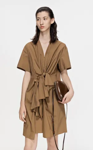 Dresses / JNBY Front Knot Short Sleeve Dress (100% Cotton)