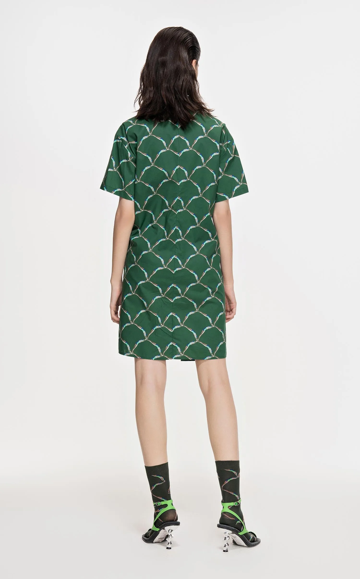 Dresses / JNBY Full Print Short Sleeve Dress (100% Cotton)