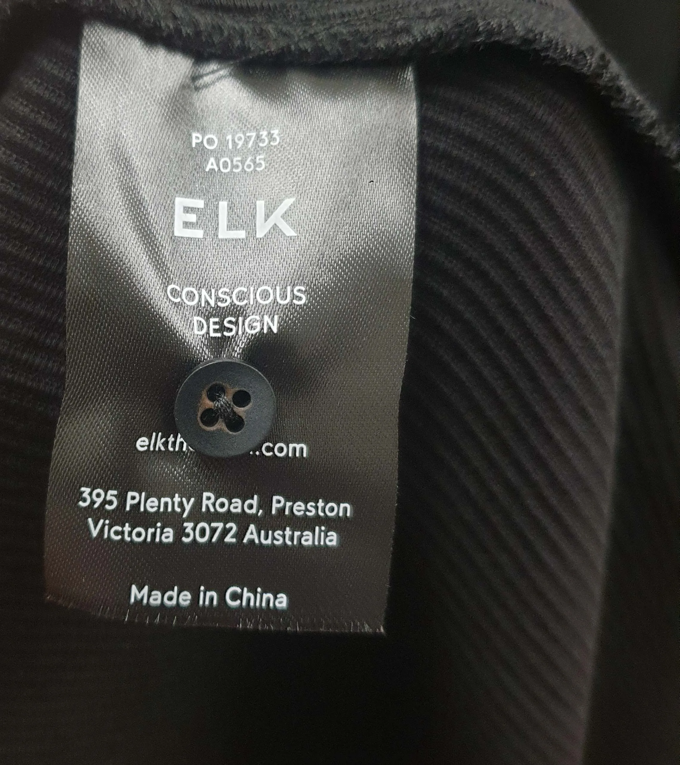 Elk black ribbed long sleeve "Sira" dress size 10 (as new, for sale on Elk website now!)