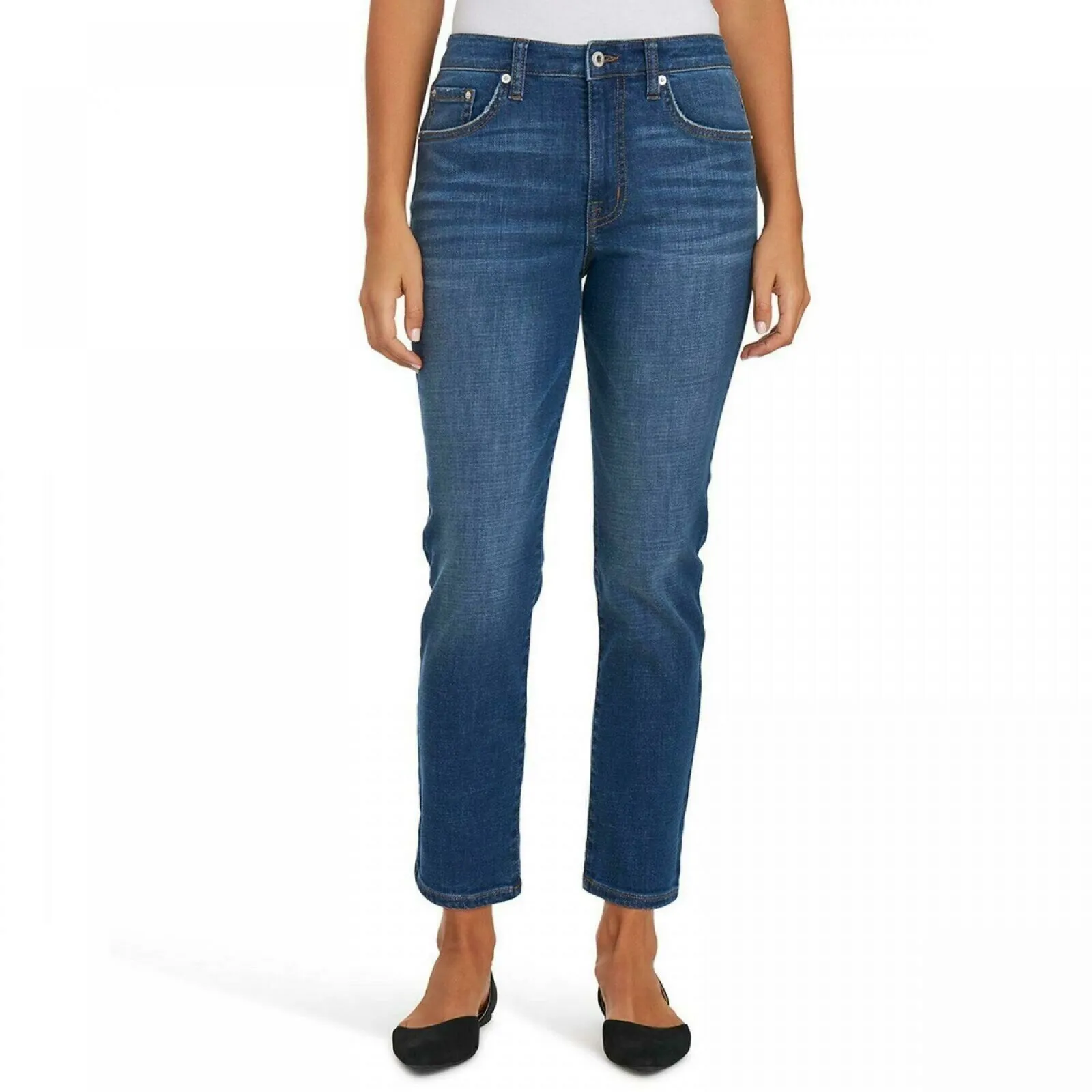 Ella Moss Women's High Rise Slim Straight Ankle Jeans