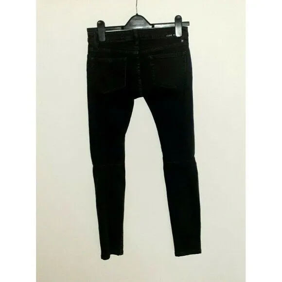 Etienne Marcel Jeans Black Moto Skinny Jeans Size 24