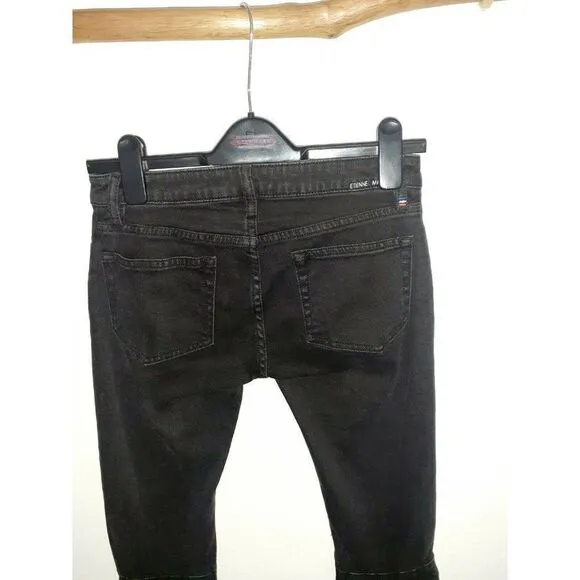 Etienne Marcel Jeans Black Moto Skinny Jeans Size 24