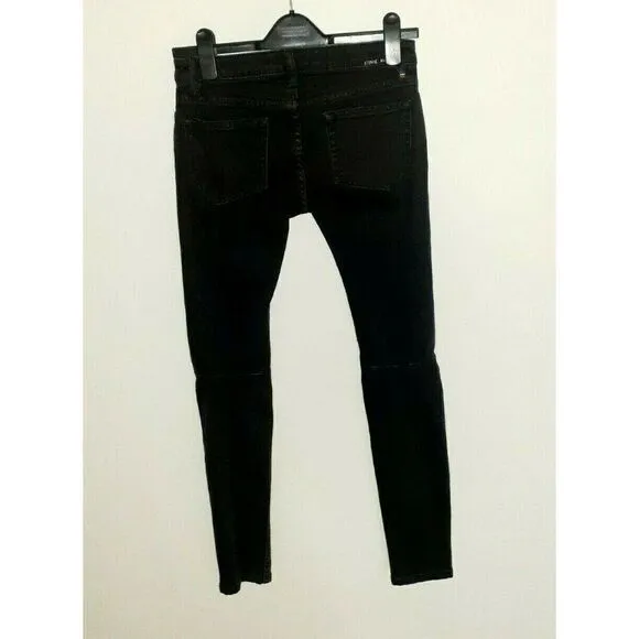 Etienne Marcel Jeans Black Moto Skinny Jeans Size 24