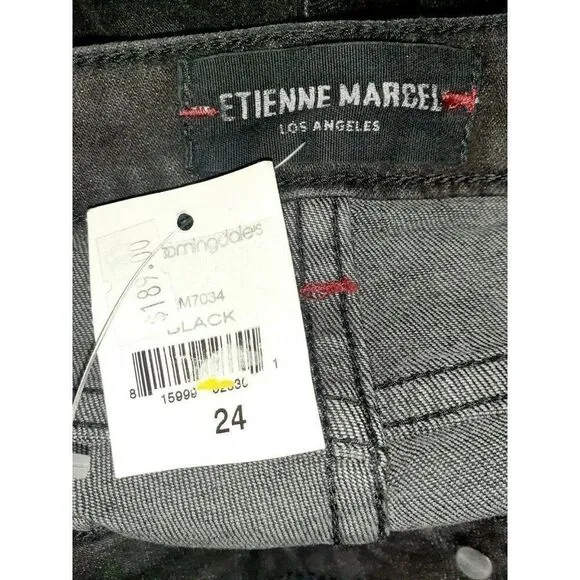 Etienne Marcel Jeans Black Moto Skinny Jeans Size 24