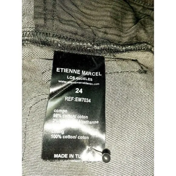 Etienne Marcel Jeans Black Moto Skinny Jeans Size 24