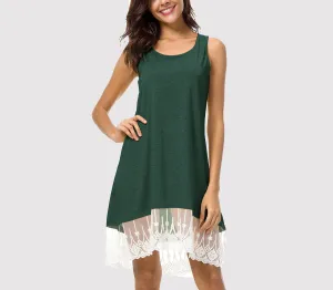 Explosion Models Sleeveless Lace Large Swing Skirt