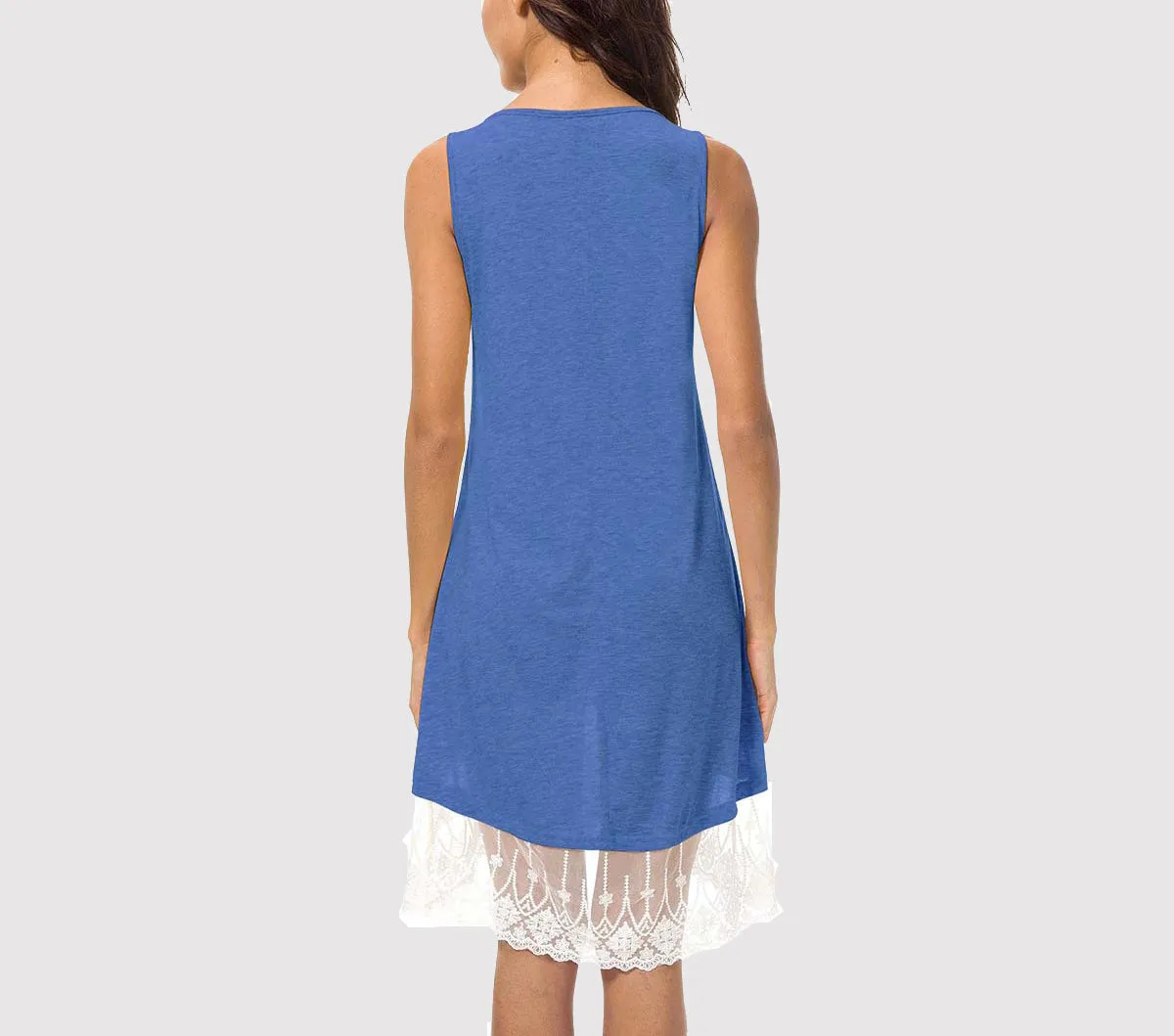 Explosion Models Sleeveless Lace Large Swing Skirt