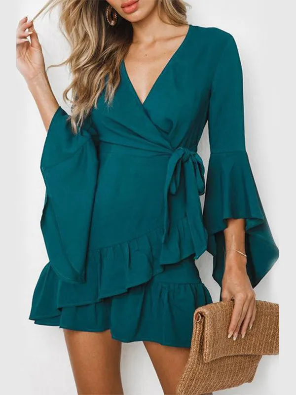Explosive Lotus Leaf Lace Dress