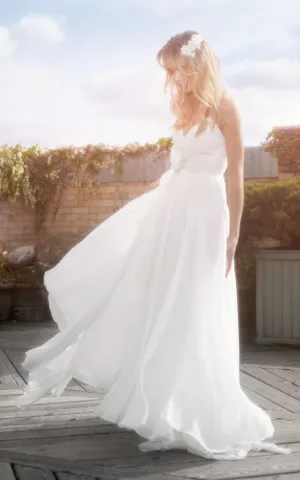 Fantastic Spaghetti Strap A-line Dress With Jeweled Flower-702356