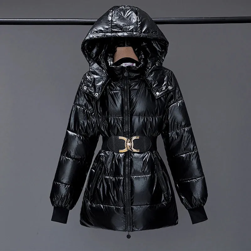Fashion Smooth Women's Jacket Autumn Hooded Coats Female Warm Parkas Korean New 2024 Winter Outerwear Waterproof Autumn Clothing