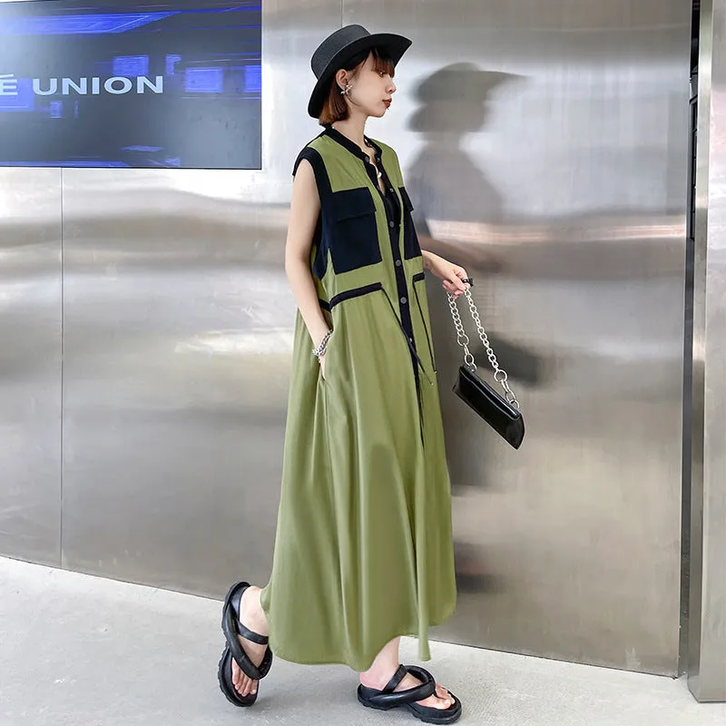 Fashion Summer Sleeveless Long Shirts Dresses