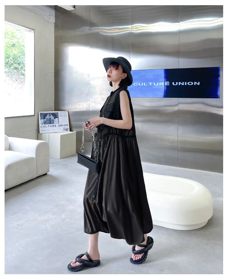 Fashion Summer Sleeveless Long Shirts Dresses