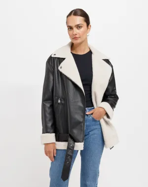 Florence Shearling Vegan Leather Jacket