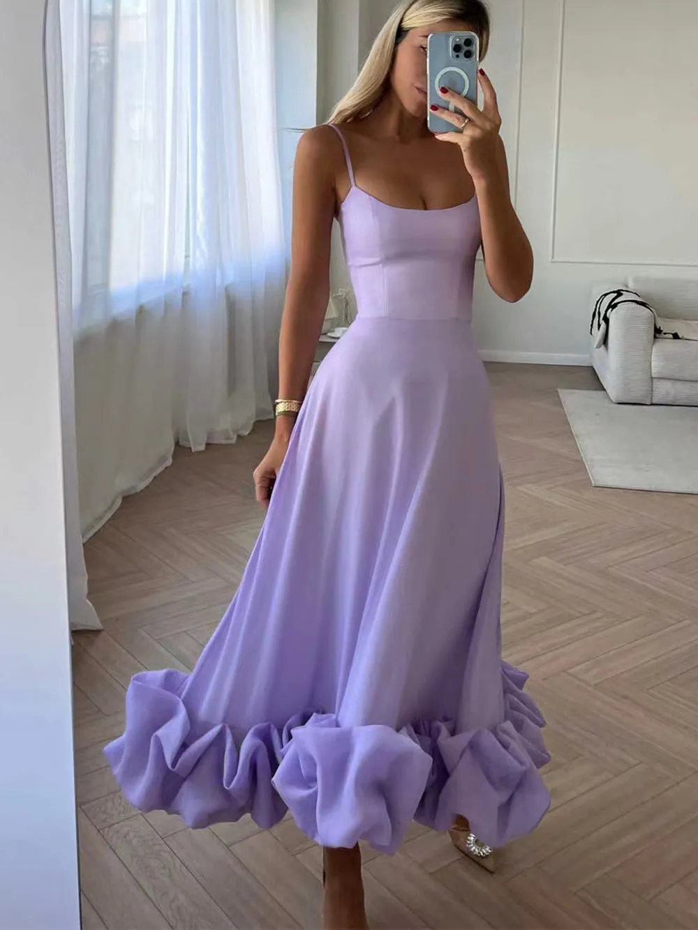 Flounce Bustier Midi Dress-unitmotor™