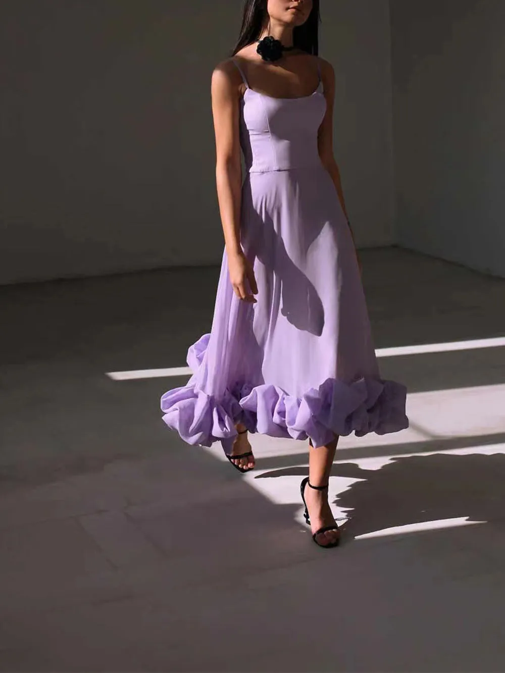 Flounce Bustier Midi Dress-unitmotor™