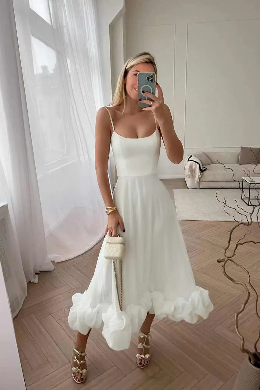 Flounce Bustier Midi Dress-unitmotor™
