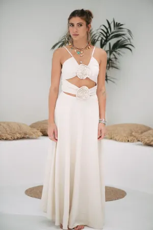Flower linen dress