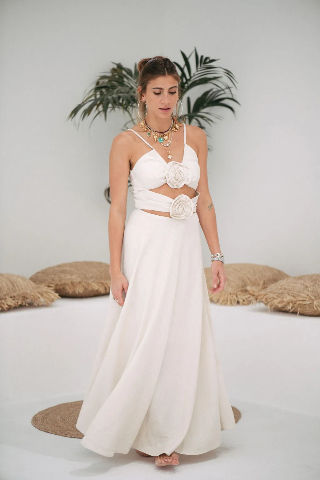 Flower linen dress