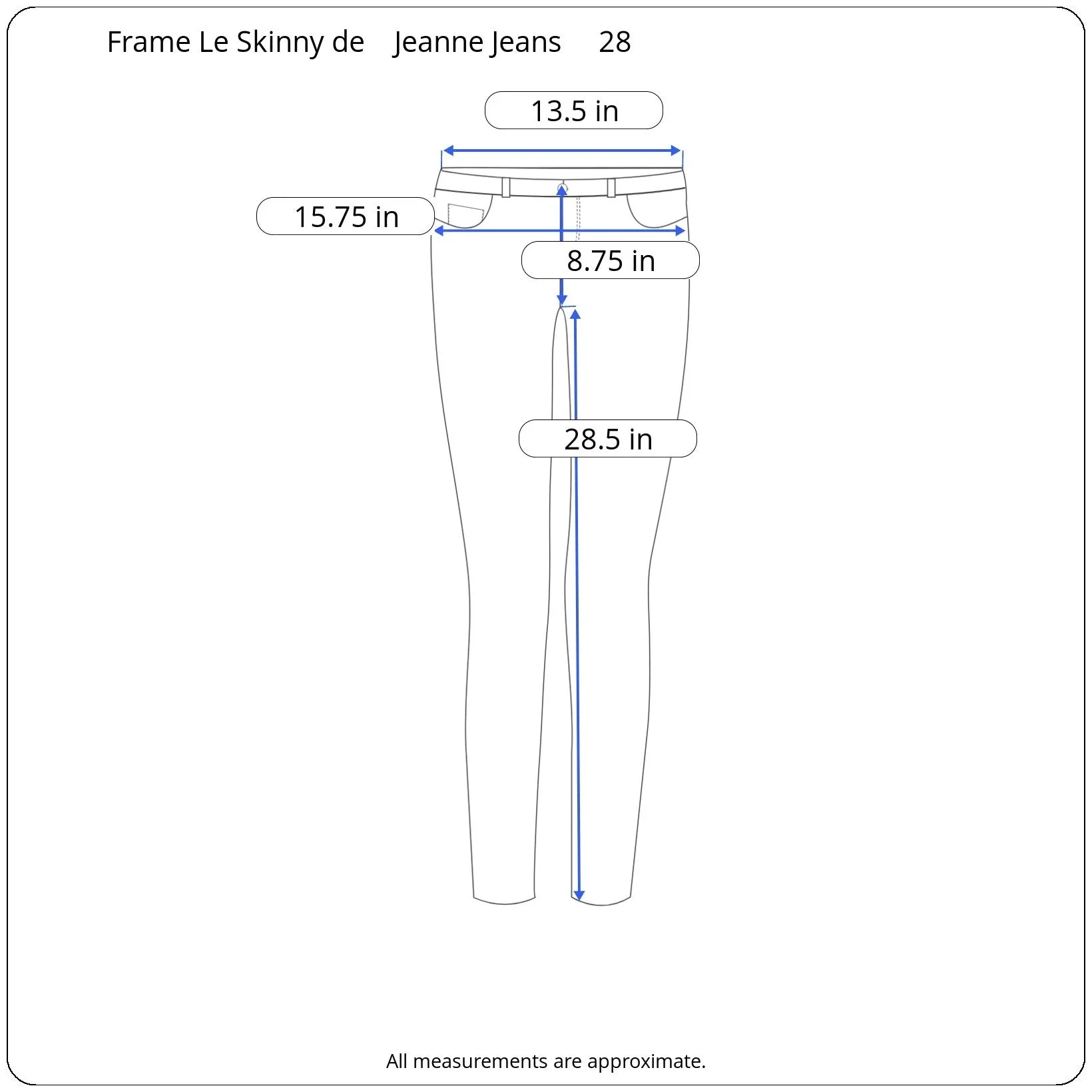 Frame Denim Le Skinny de Jeanne White Distressed Skinny Stretch Jeans Retail $200