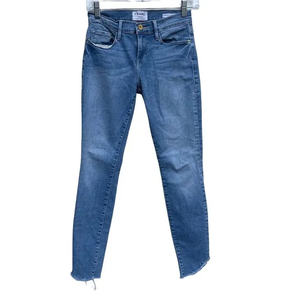 Frame Le Skinny De Jeanne Crop Raw Hem Jeans Size 25