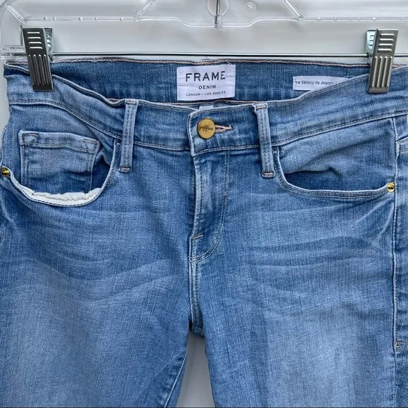 Frame Le Skinny De Jeanne Crop Raw Hem Jeans Size 25