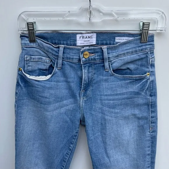 Frame Le Skinny De Jeanne Crop Raw Hem Jeans Size 25