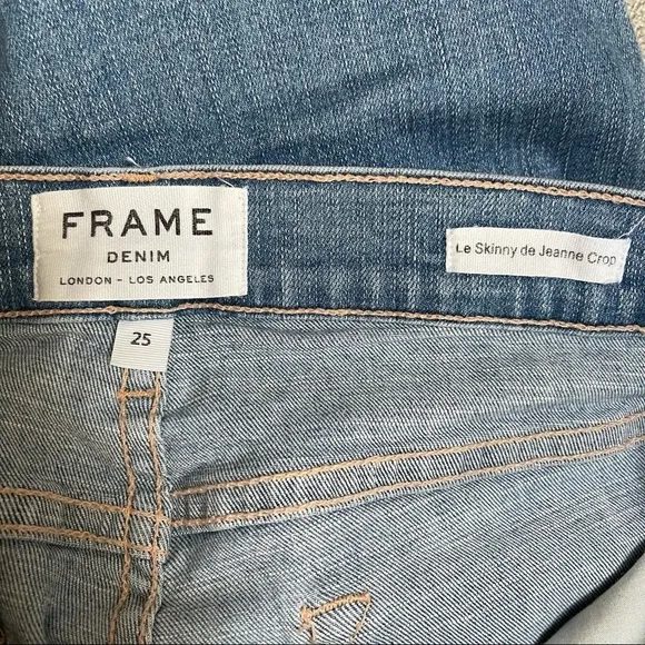 Frame Le Skinny De Jeanne Crop Raw Hem Jeans Size 25