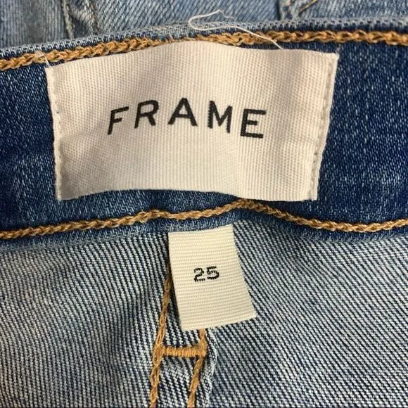 Frame Le Skinny De Jeanne Distressed raw Hemline Ankle Jeans [size 25]