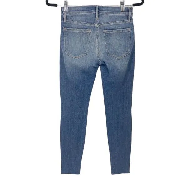 Frame Le Skinny De Jeanne Distressed raw Hemline Ankle Jeans [size 25]