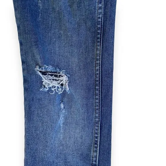 Free People Great Heights Frayed Skinny Worn Indigo