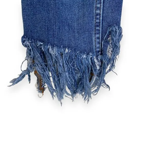 Free People Great Heights Frayed Skinny Worn Indigo