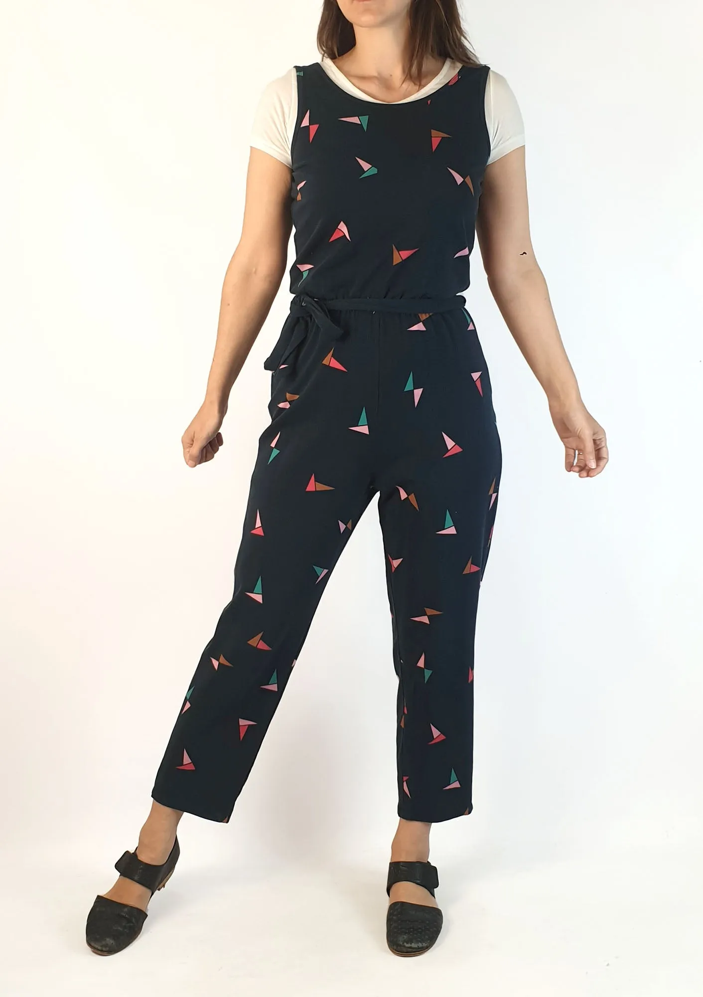 Frock Me Out black print comfy jumpsuit size 8