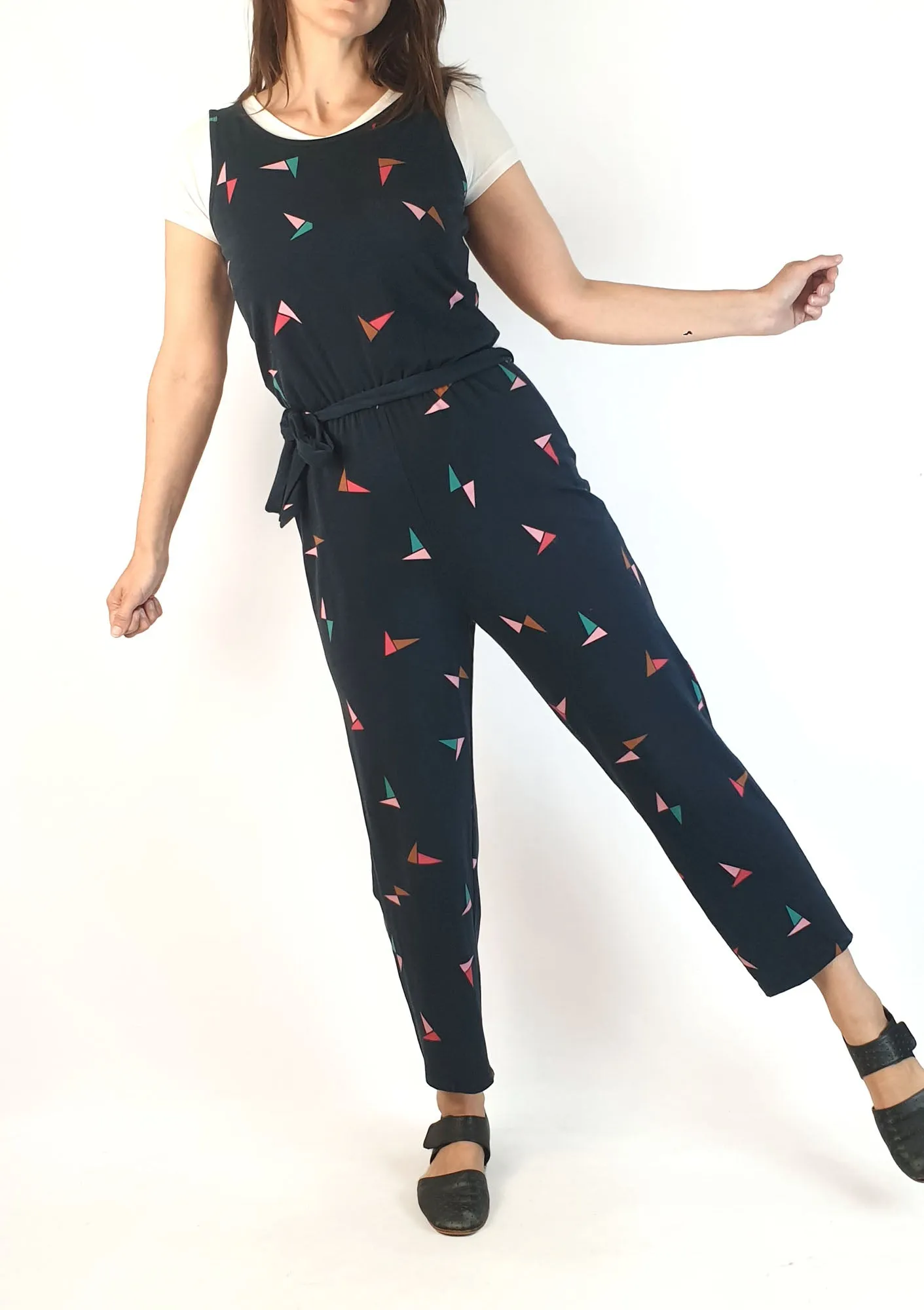 Frock Me Out black print comfy jumpsuit size 8