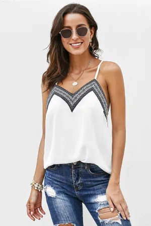 Fun Vacay Embroidered Tank in White