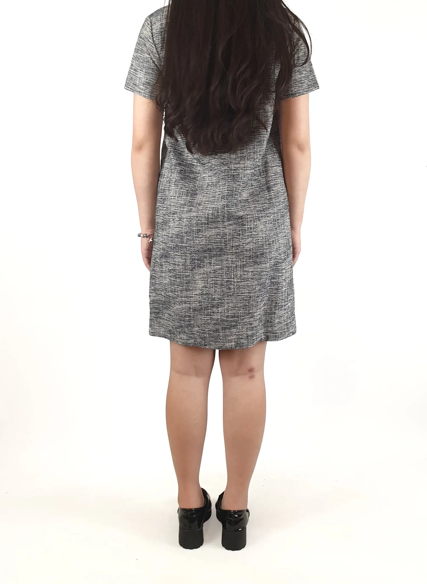 Funkis blue and white thick cotton mix dress size XS (best fits size 6)
