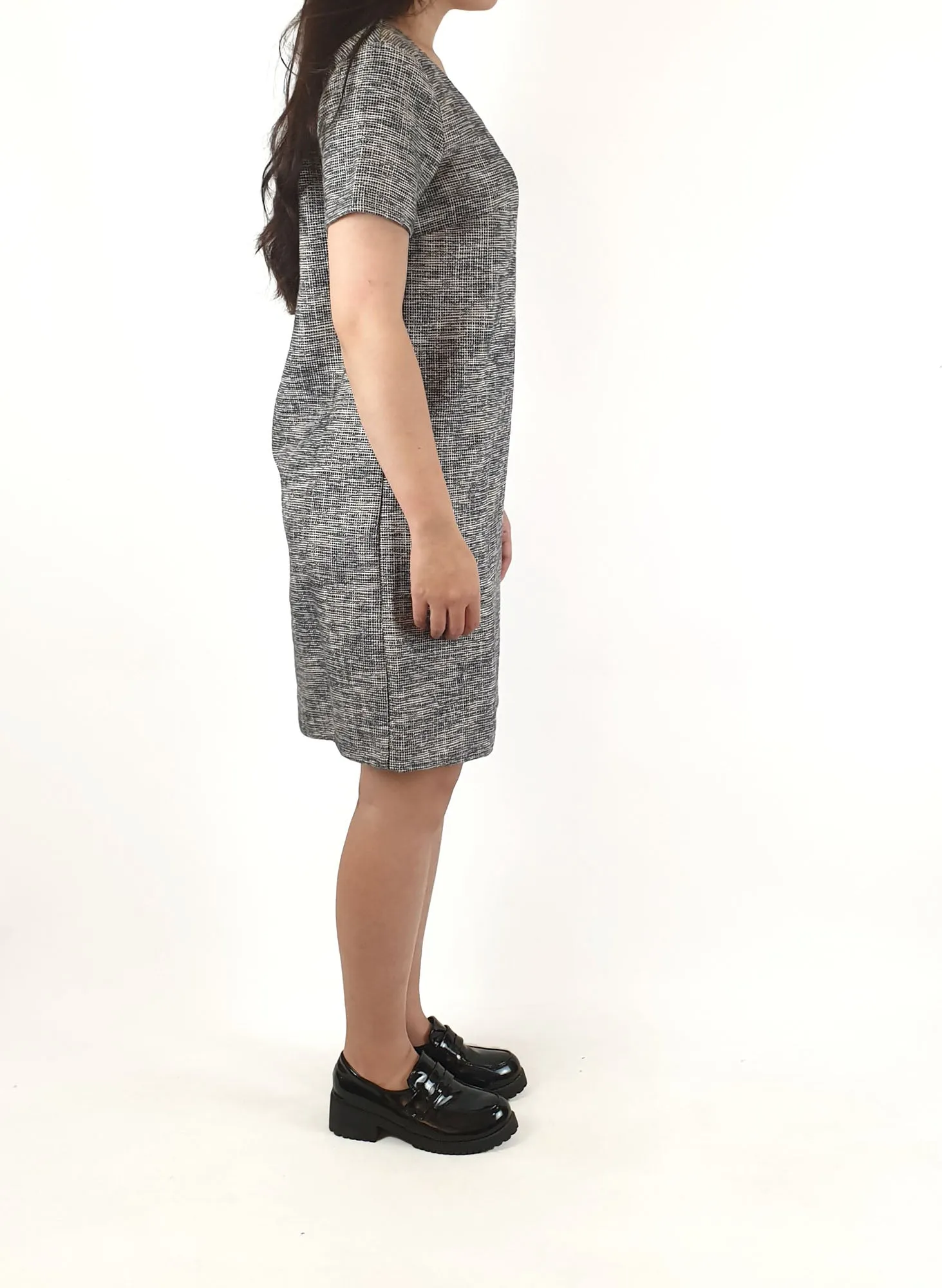 Funkis blue and white thick cotton mix dress size XS (best fits size 6)