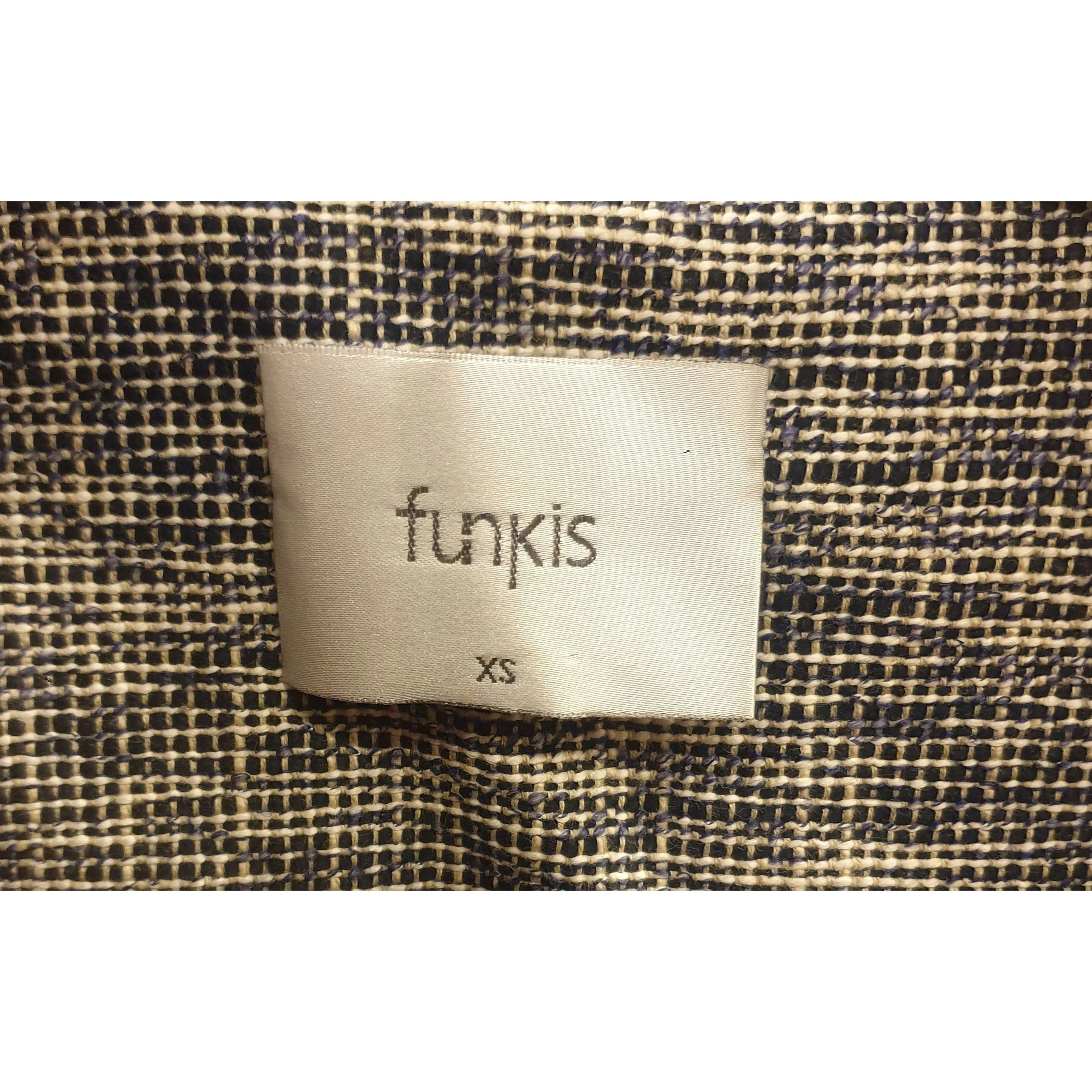 Funkis blue and white thick cotton mix dress size XS (best fits size 6)