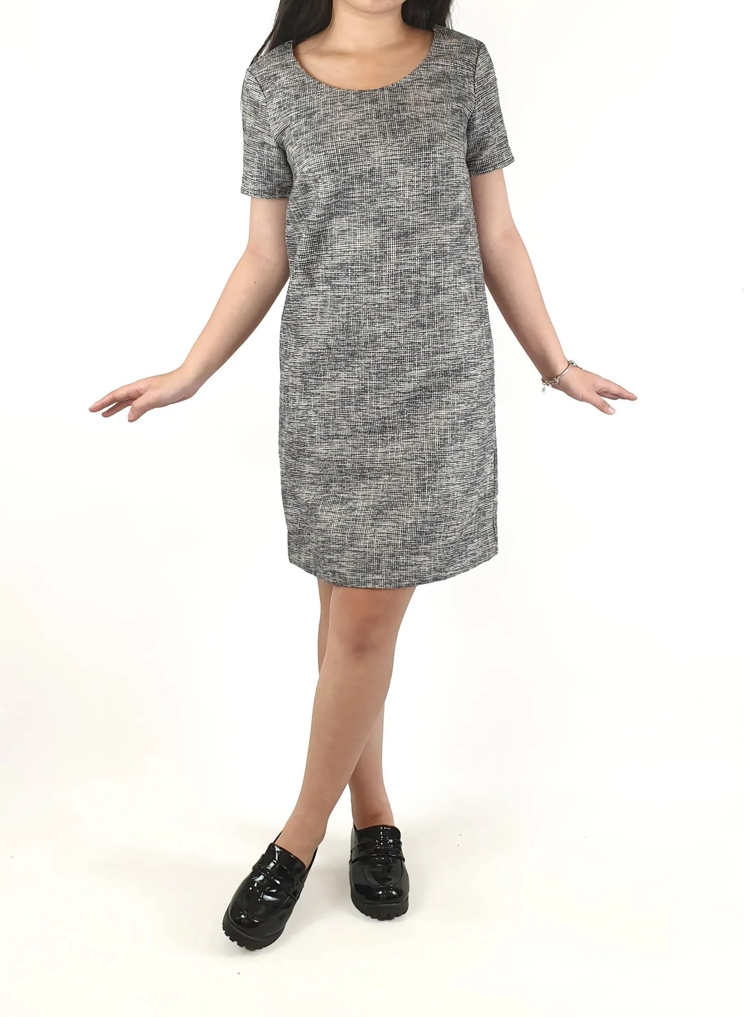 Funkis blue and white thick cotton mix dress size XS (best fits size 6)